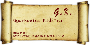 Gyurkovics Klára névjegykártya